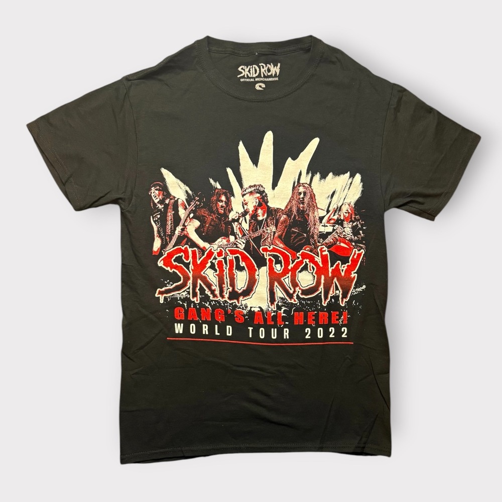 Skid Row The Gangs All Here World Tour 2022 Black Graphic T-Shirt Mens‎ Small